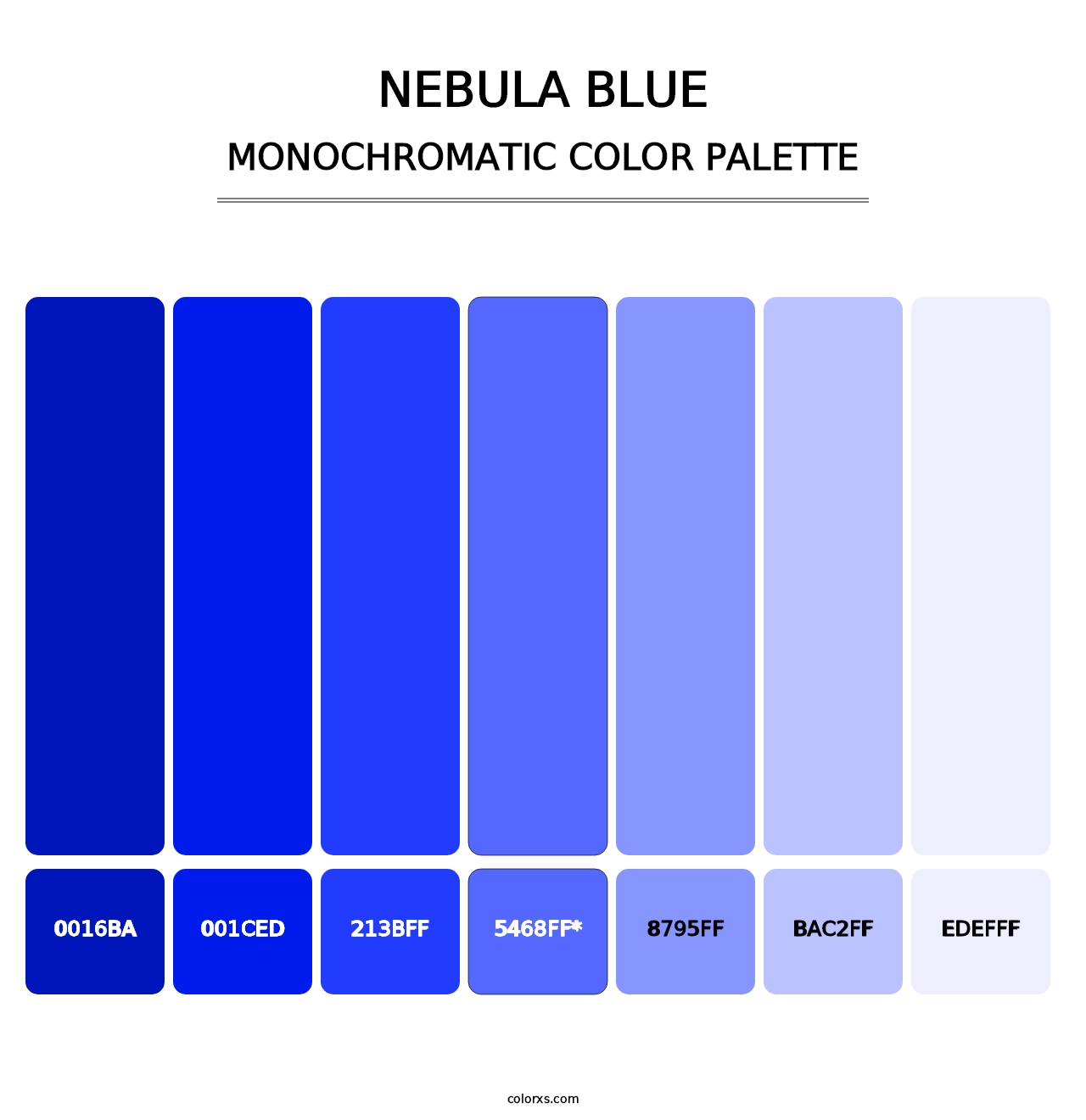 Nebula Blue - Monochromatic Color Palette