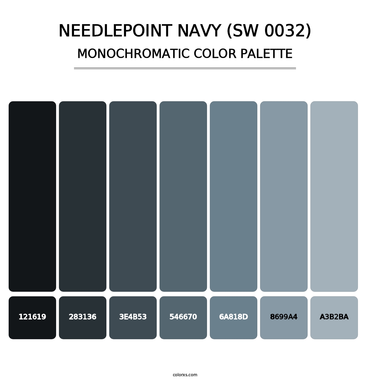 Needlepoint Navy (SW 0032) - Monochromatic Color Palette