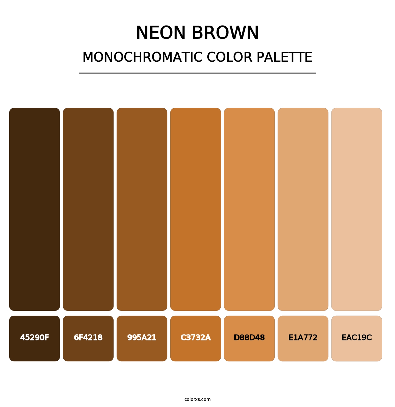 Neon Brown - Monochromatic Color Palette
