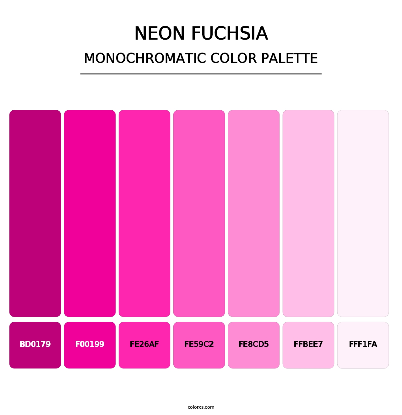 Neon Fuchsia - Monochromatic Color Palette
