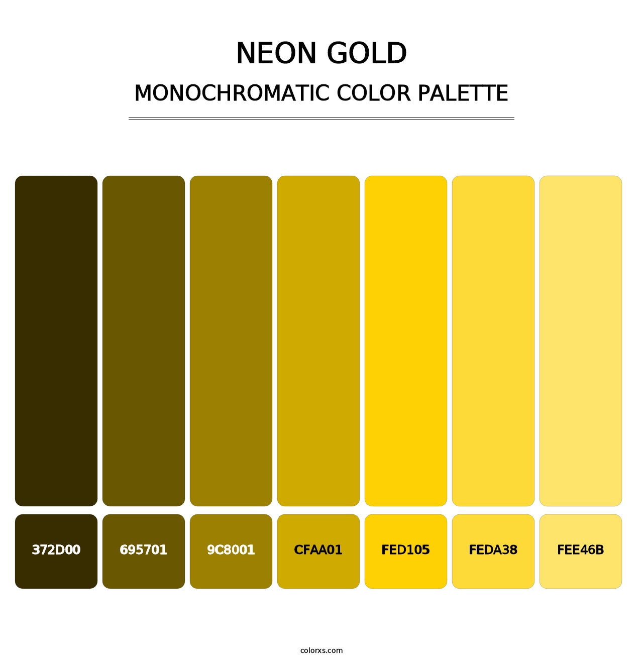 Neon Gold - Monochromatic Color Palette