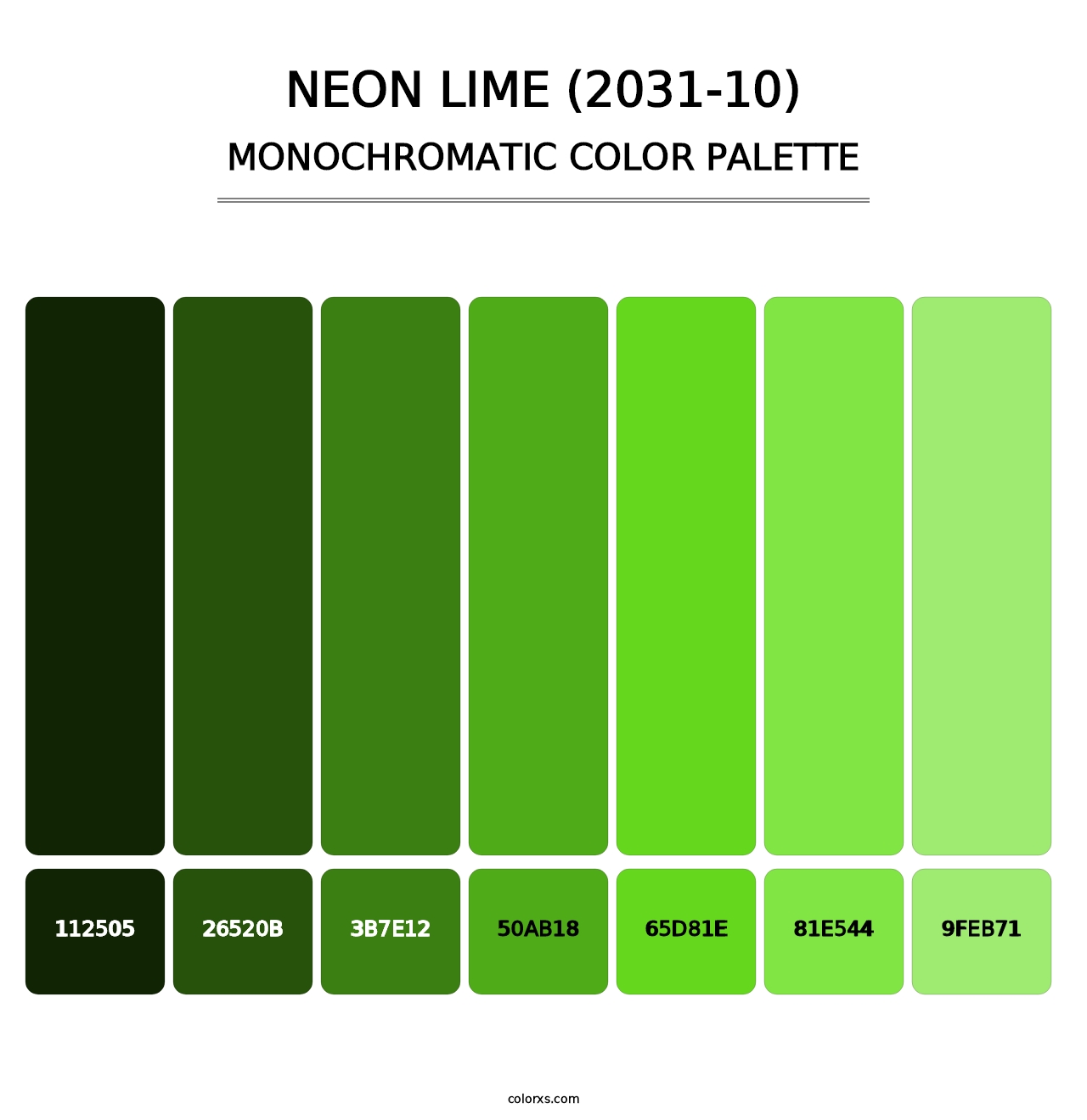 Neon Lime (2031-10) - Monochromatic Color Palette