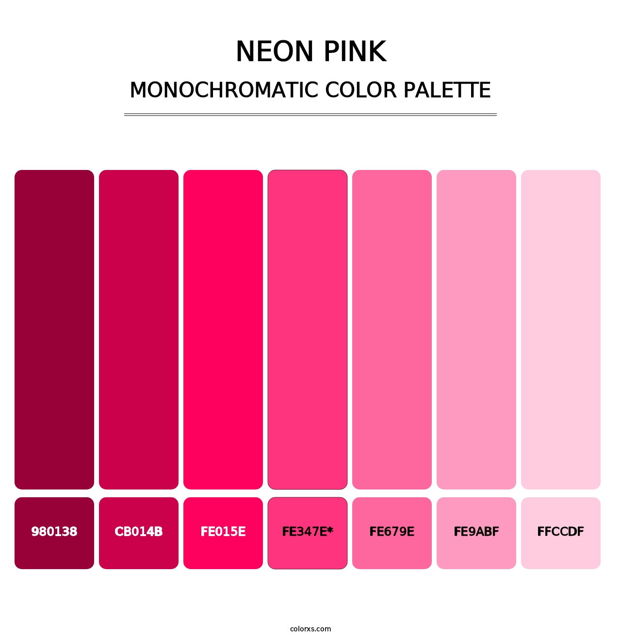 Neon Pink - Monochromatic Color Palette