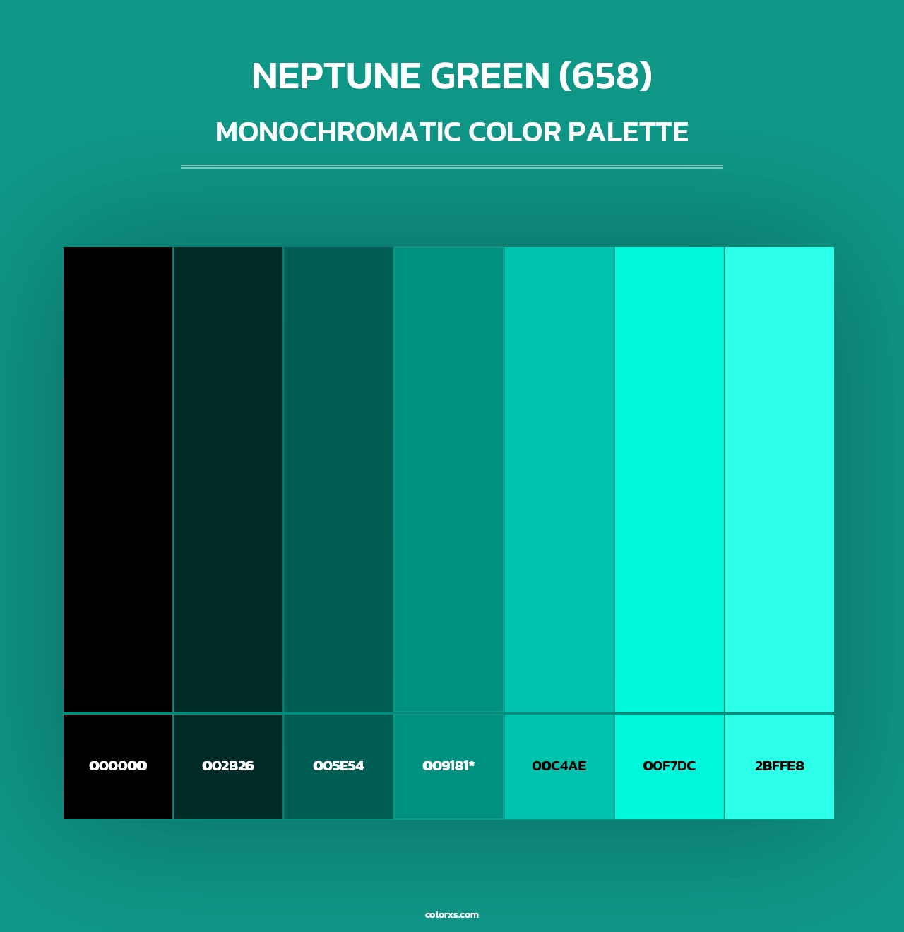 Neptune Green (658) - Monochromatic Color Palette