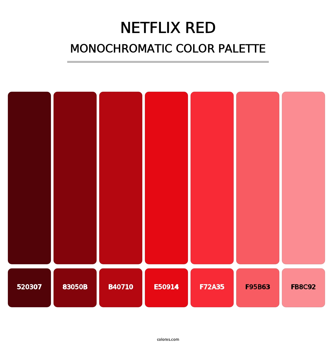 Netflix Red - Monochromatic Color Palette