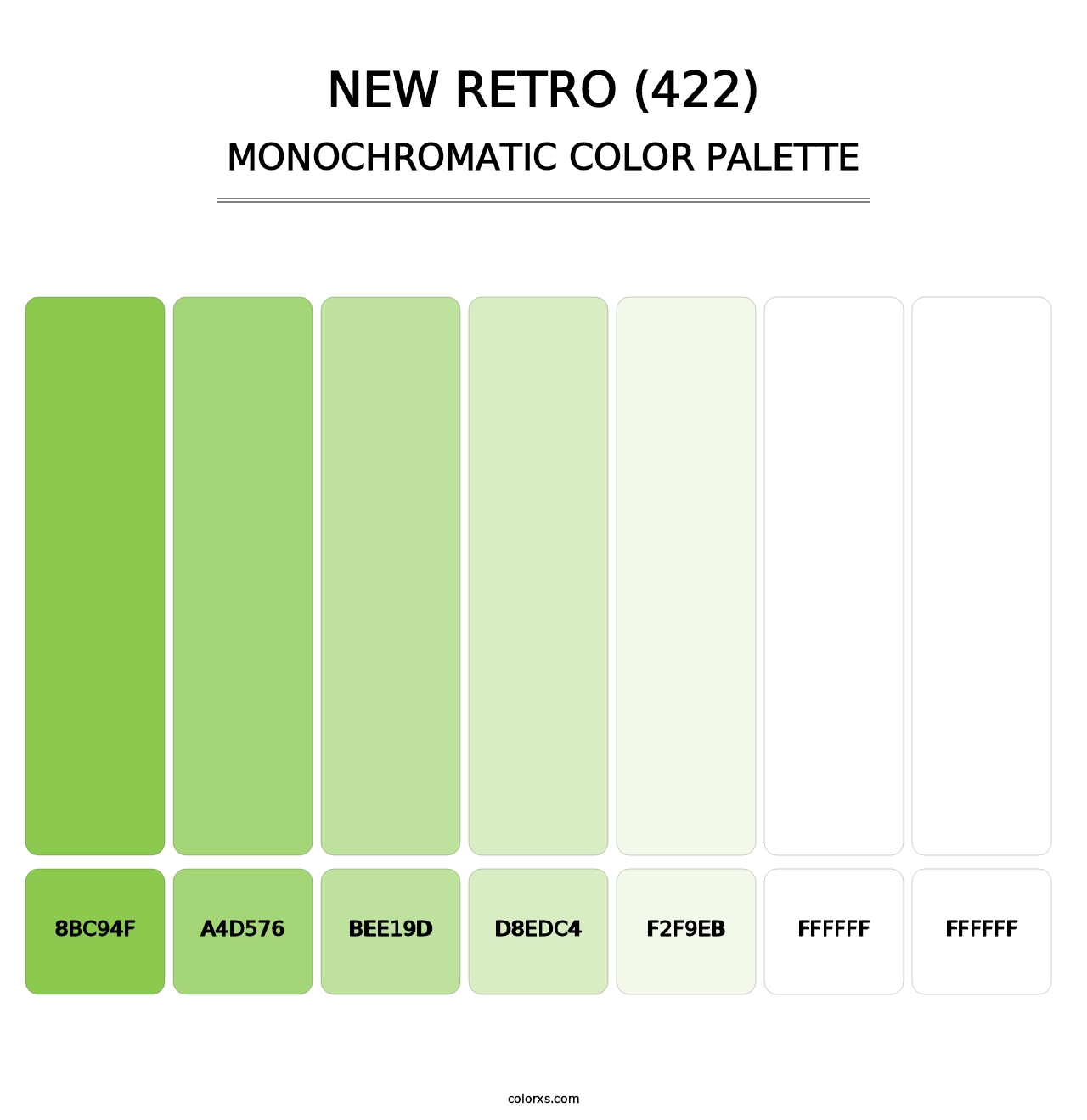 New Retro (422) - Monochromatic Color Palette