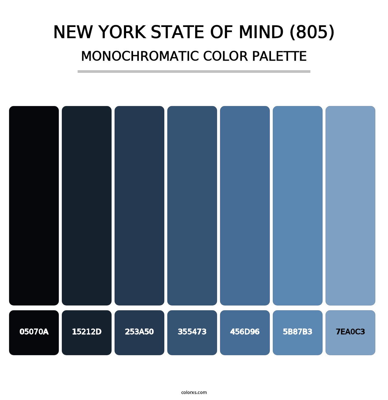 New York State of Mind (805) - Monochromatic Color Palette
