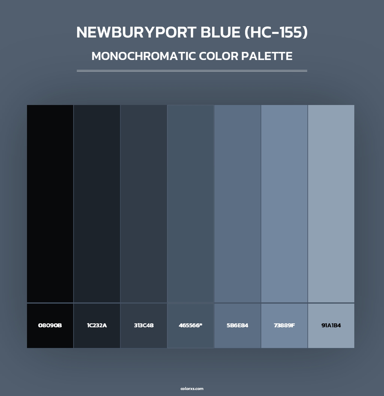 Newburyport Blue (HC-155) - Monochromatic Color Palette