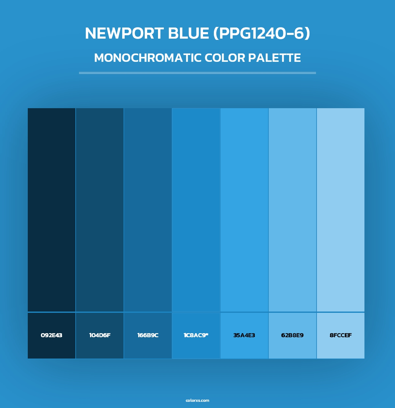 Newport Blue (PPG1240-6) - Monochromatic Color Palette