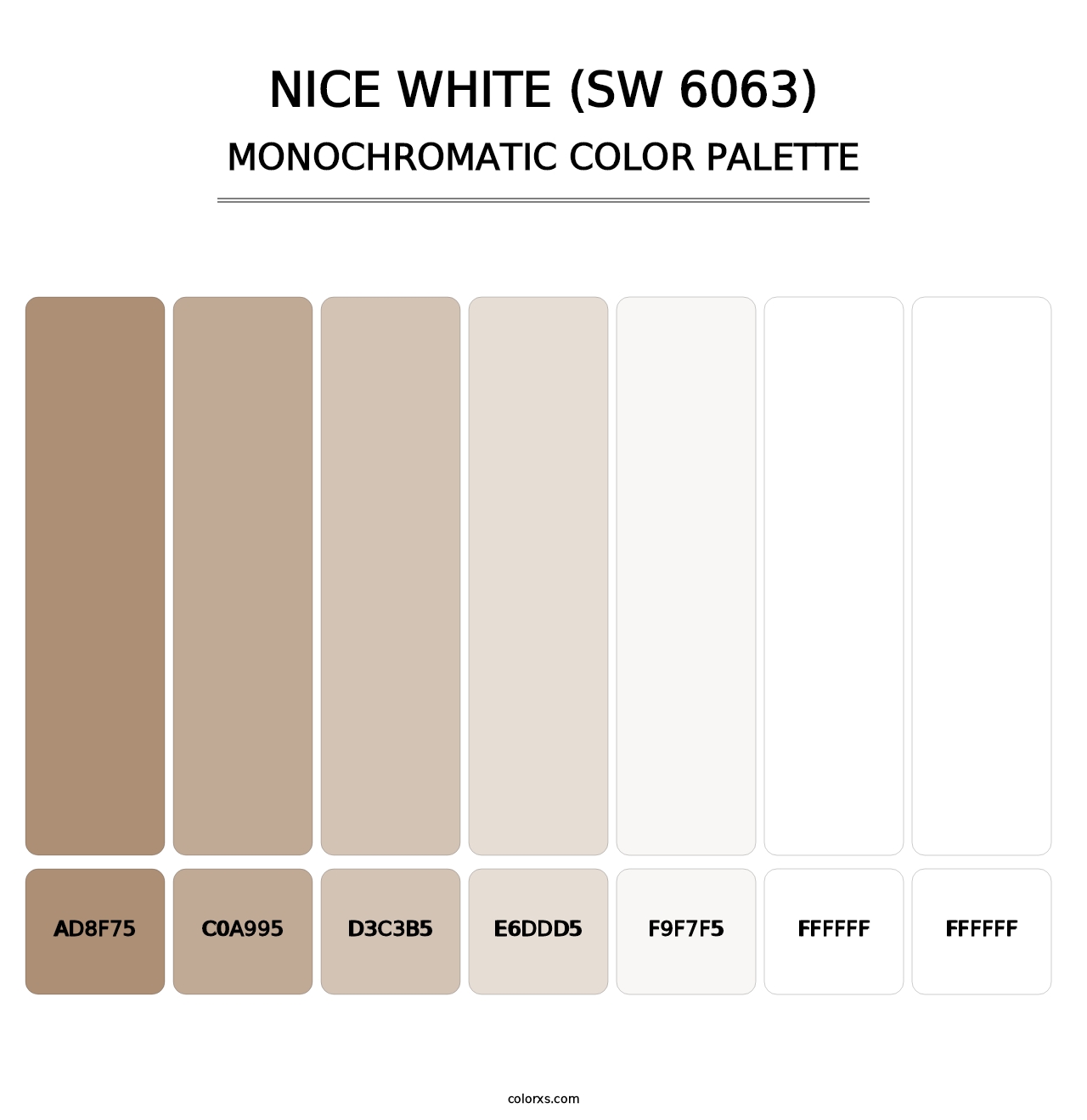 Nice White (SW 6063) - Monochromatic Color Palette