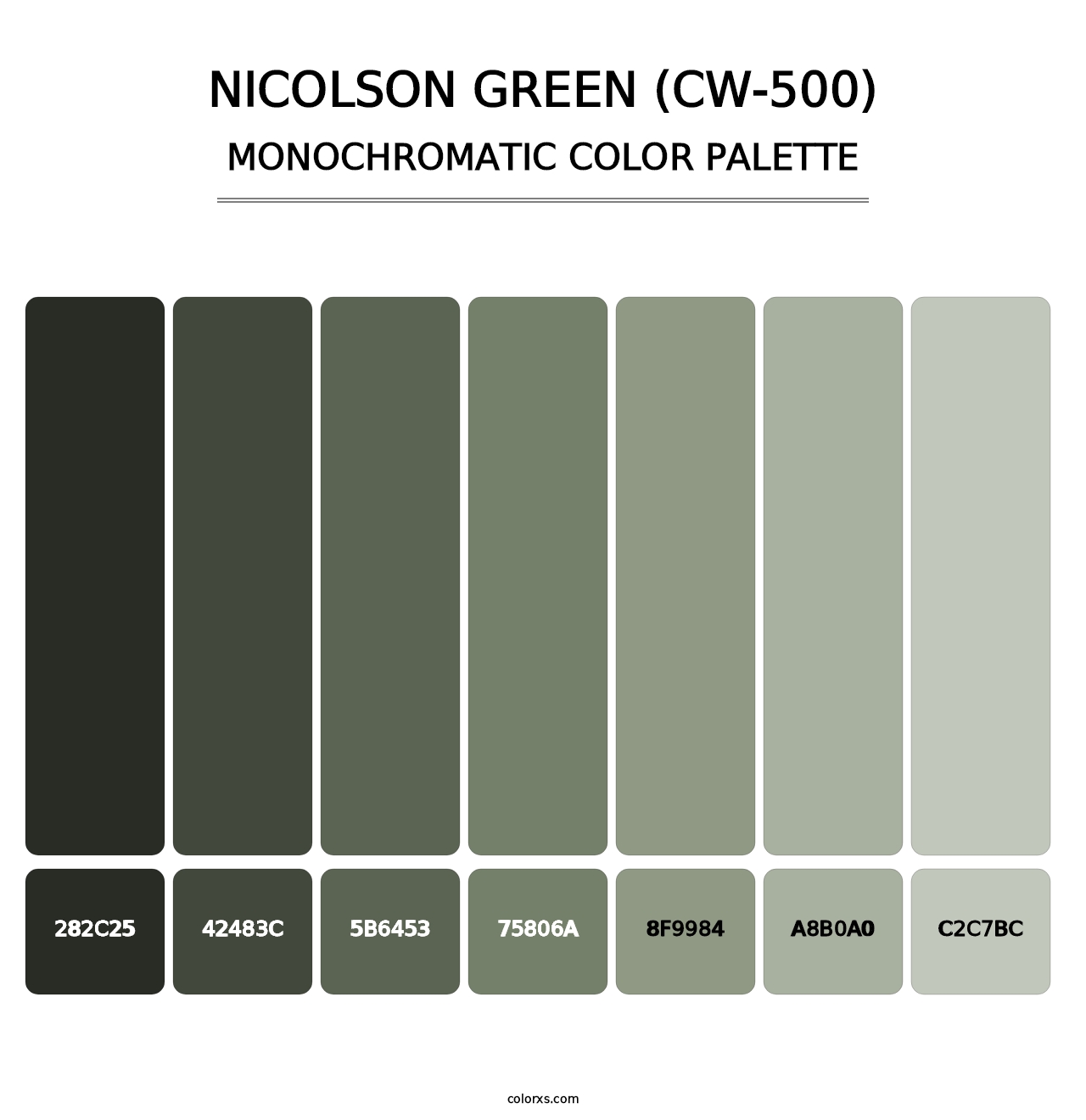 Nicolson Green (CW-500) - Monochromatic Color Palette
