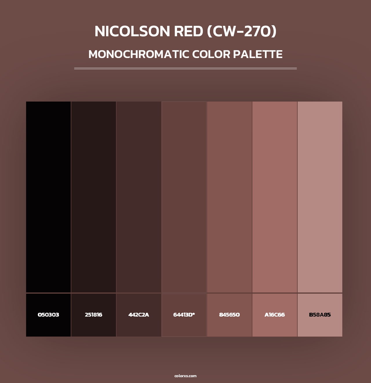 Nicolson Red (CW-270) - Monochromatic Color Palette