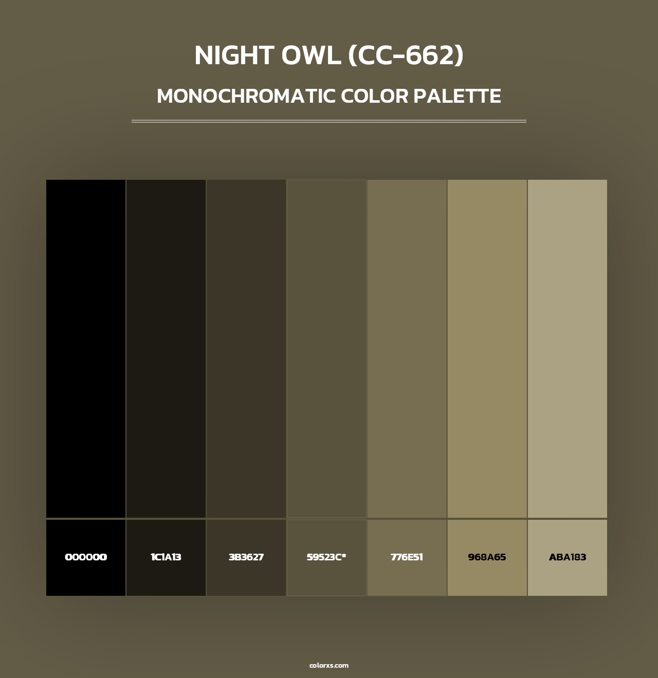 Night Owl (CC-662) - Monochromatic Color Palette