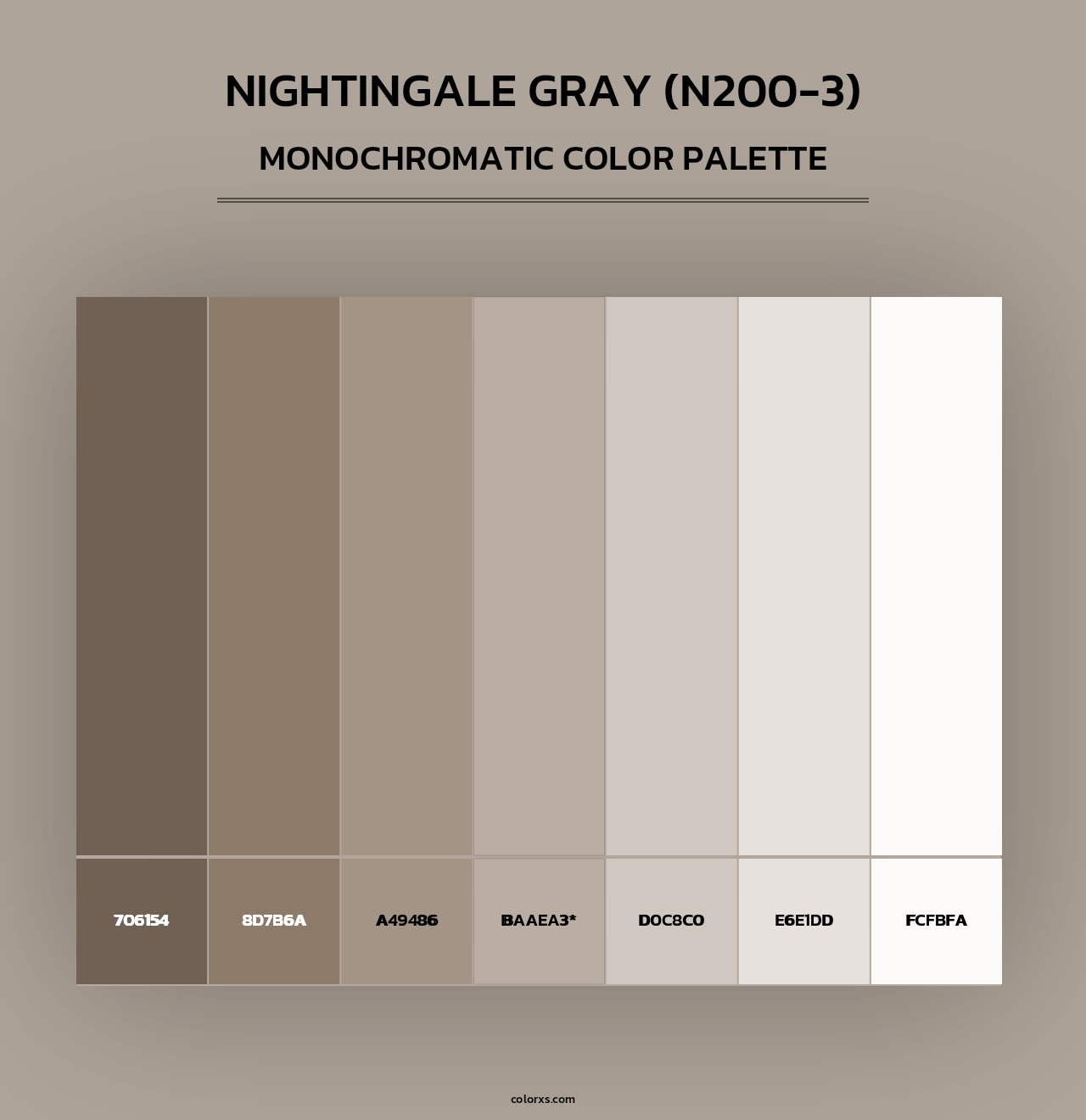 Nightingale Gray (N200-3) - Monochromatic Color Palette