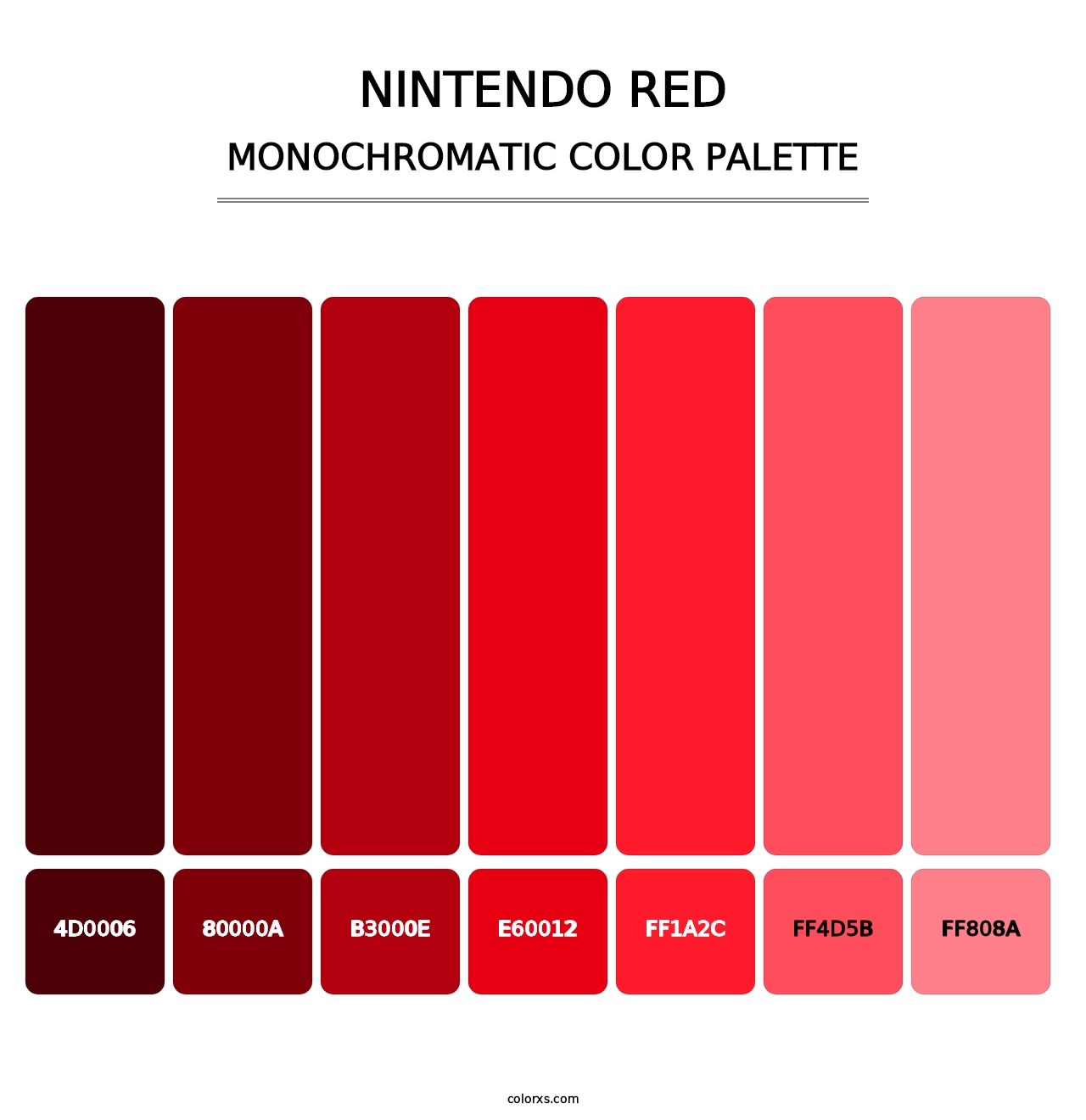Nintendo Red - Monochromatic Color Palette