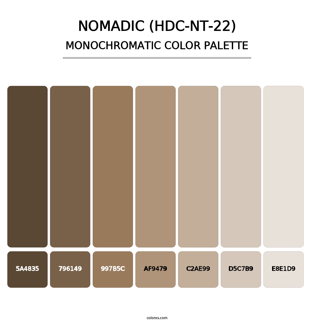 Nomadic (HDC-NT-22) - Monochromatic Color Palette