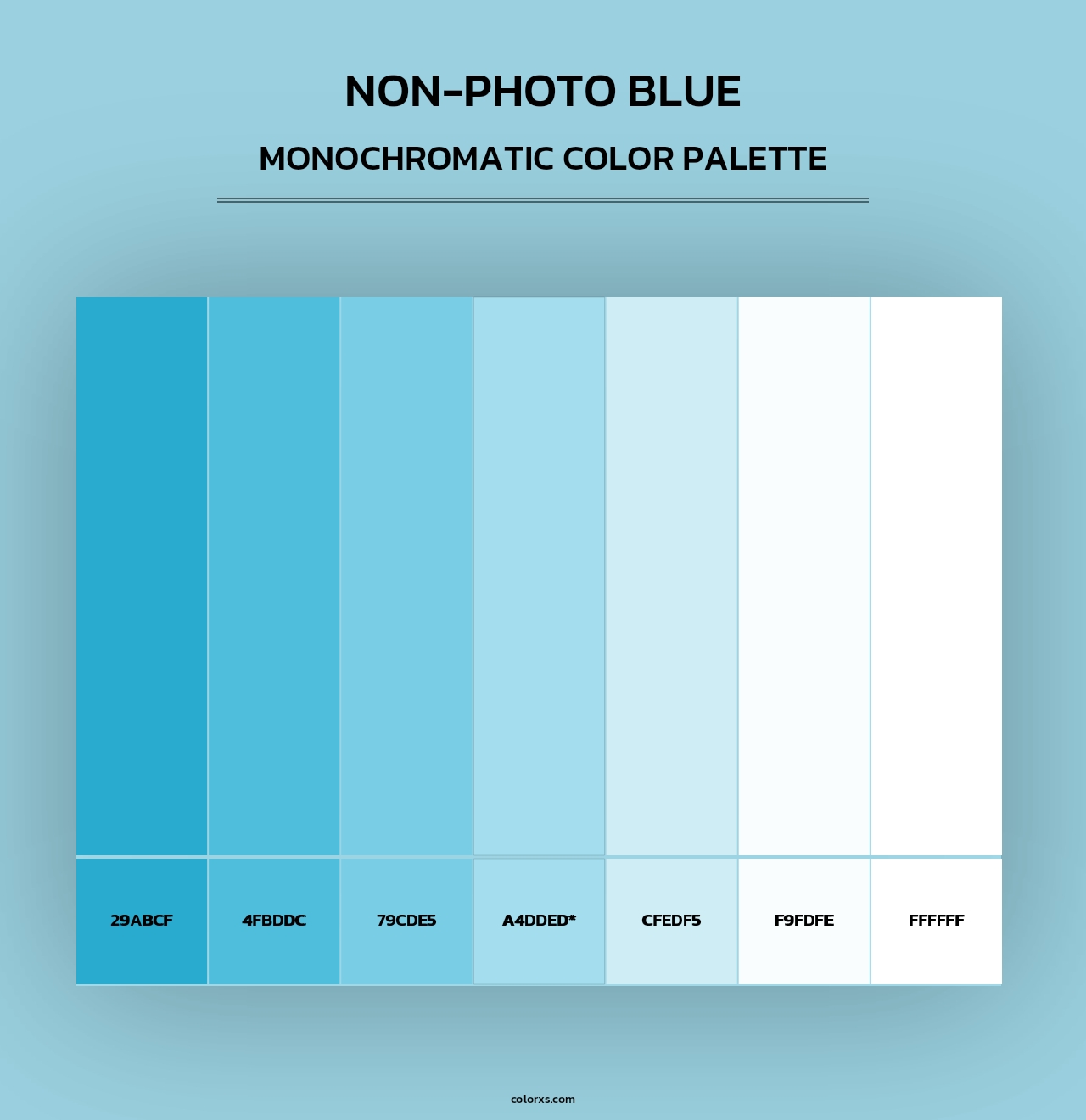 Non-photo Blue - Monochromatic Color Palette
