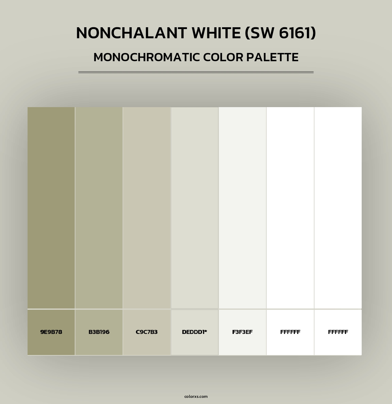 Nonchalant White (SW 6161) - Monochromatic Color Palette