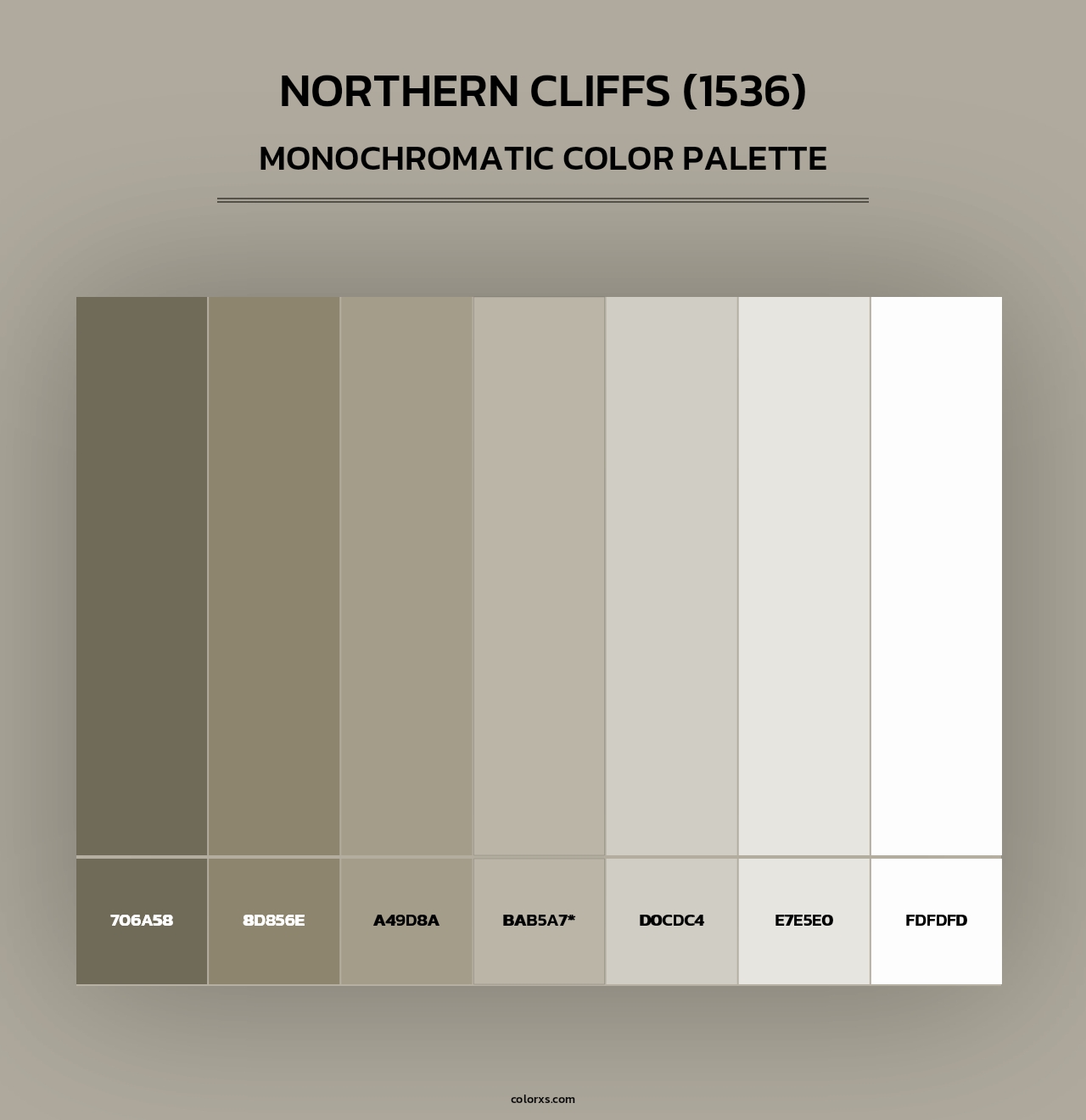 Northern Cliffs (1536) - Monochromatic Color Palette