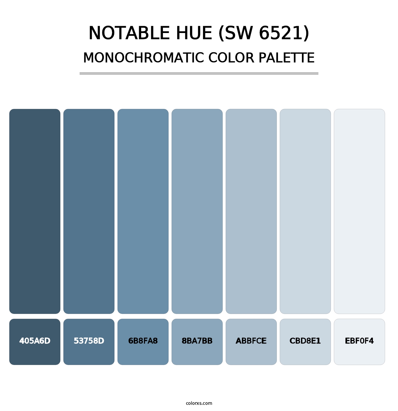 Notable Hue (SW 6521) - Monochromatic Color Palette