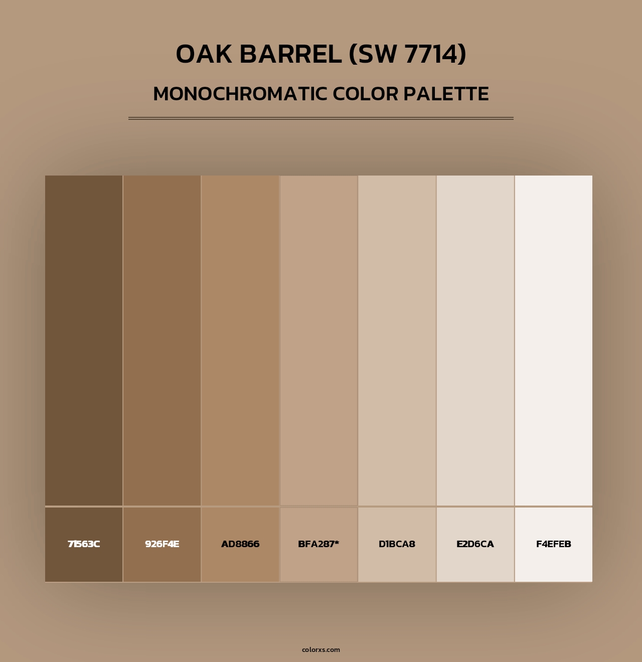 Oak Barrel (SW 7714) - Monochromatic Color Palette