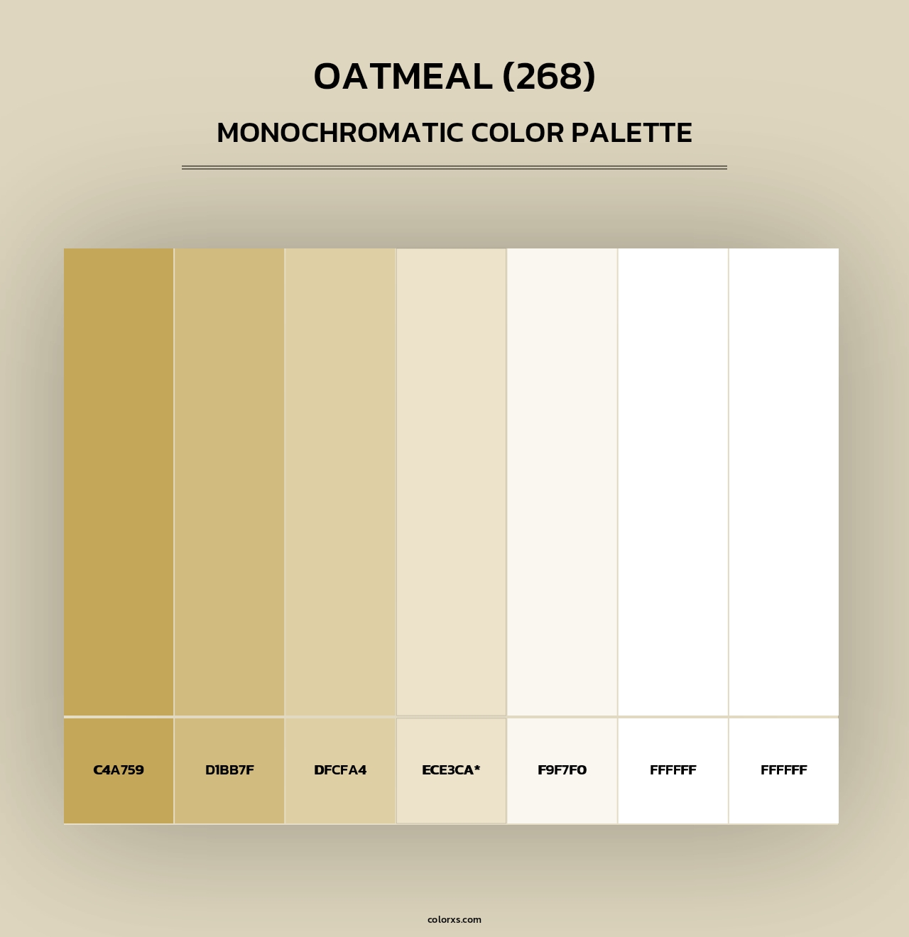 Benjamin Moore Oatmeal (268) Paint coordinating colors and palettes