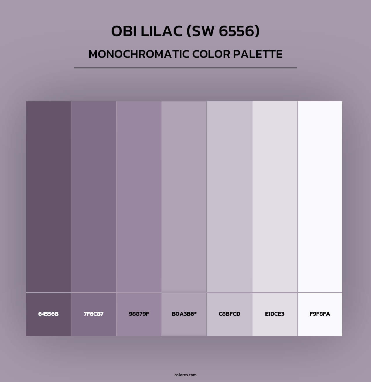 Obi Lilac (SW 6556) - Monochromatic Color Palette