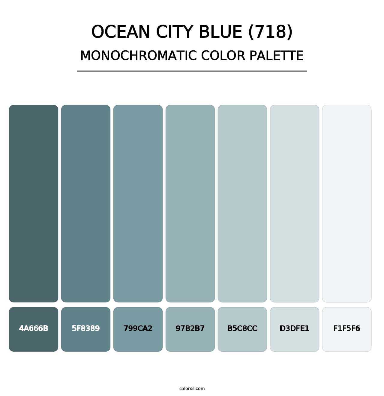 Ocean City Blue (718) - Monochromatic Color Palette