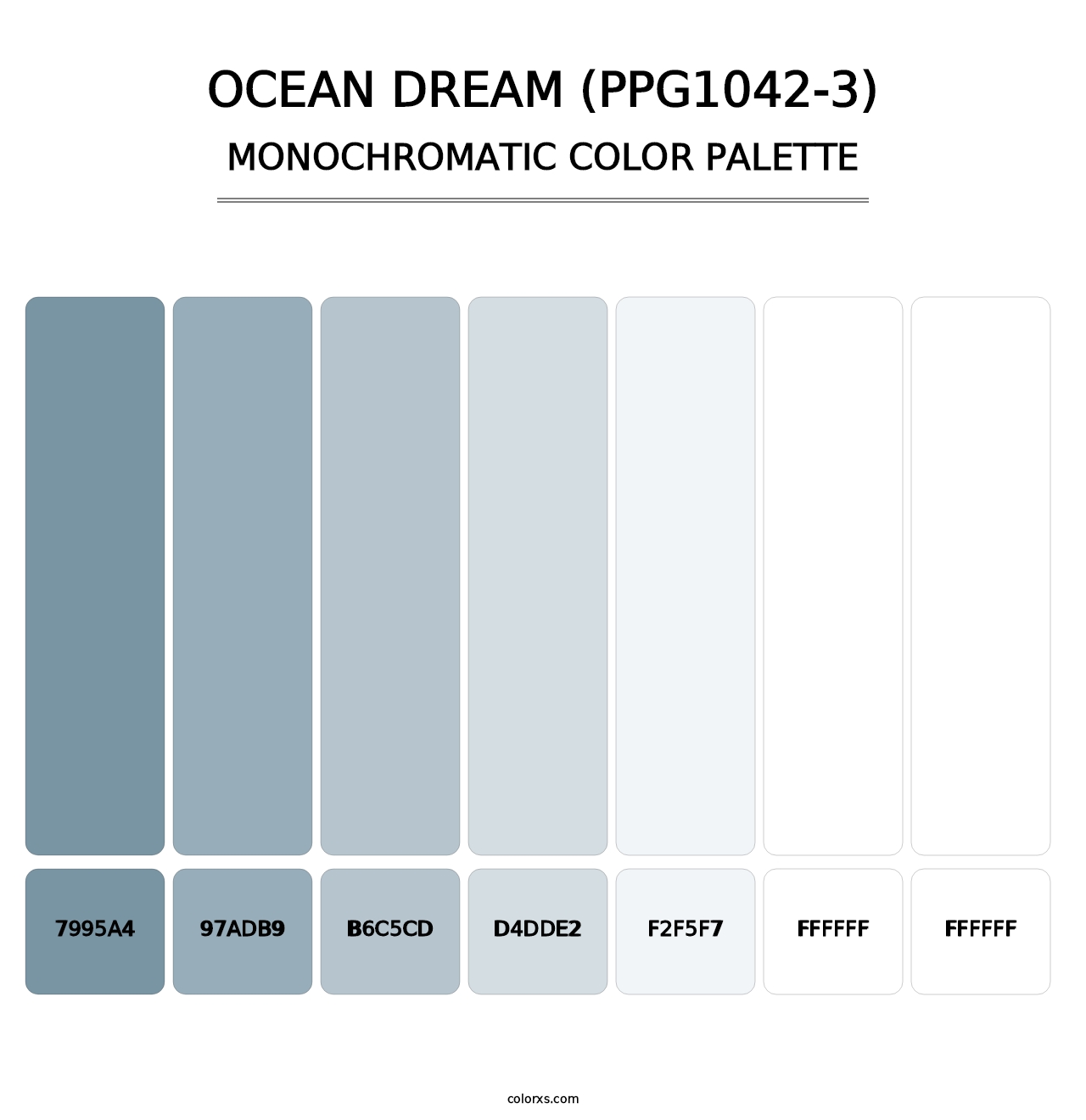 Ocean Dream (PPG1042-3) - Monochromatic Color Palette