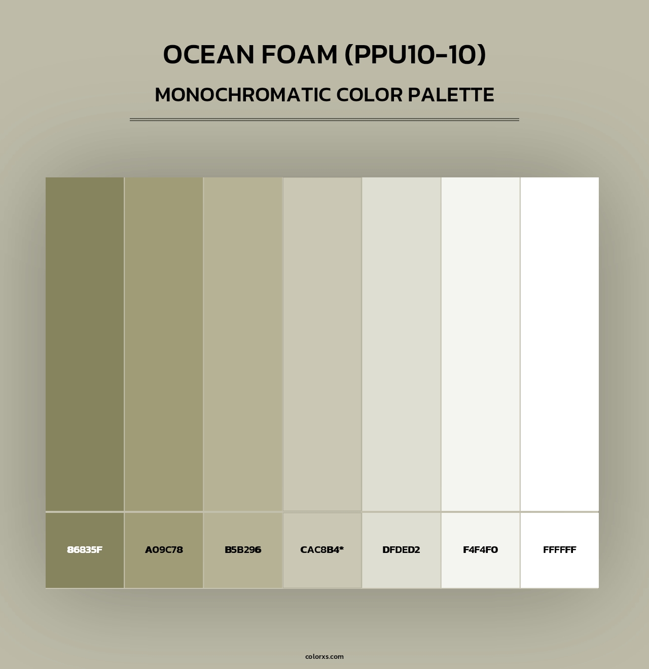 Ocean Foam (PPU10-10) - Monochromatic Color Palette
