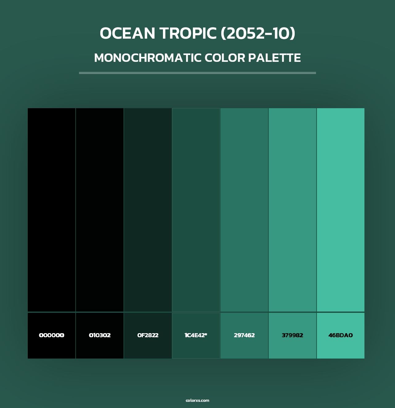 Ocean Tropic (2052-10) - Monochromatic Color Palette