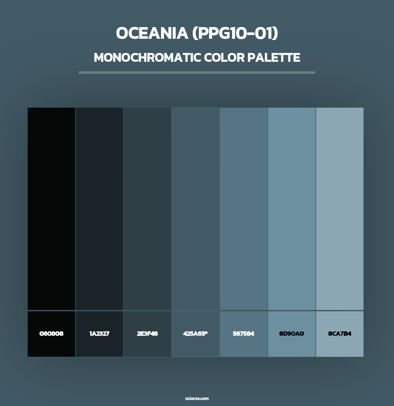 Oceania (PPG10-01) - Monochromatic Color Palette