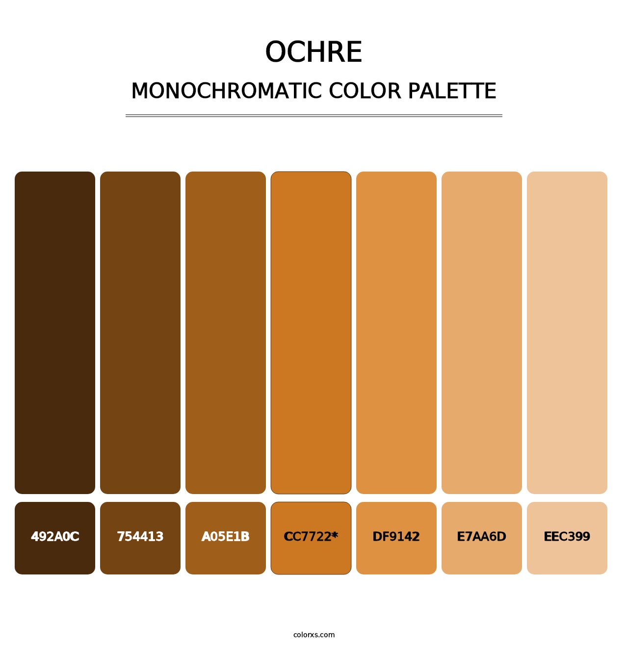 Ochre - Monochromatic Color Palette