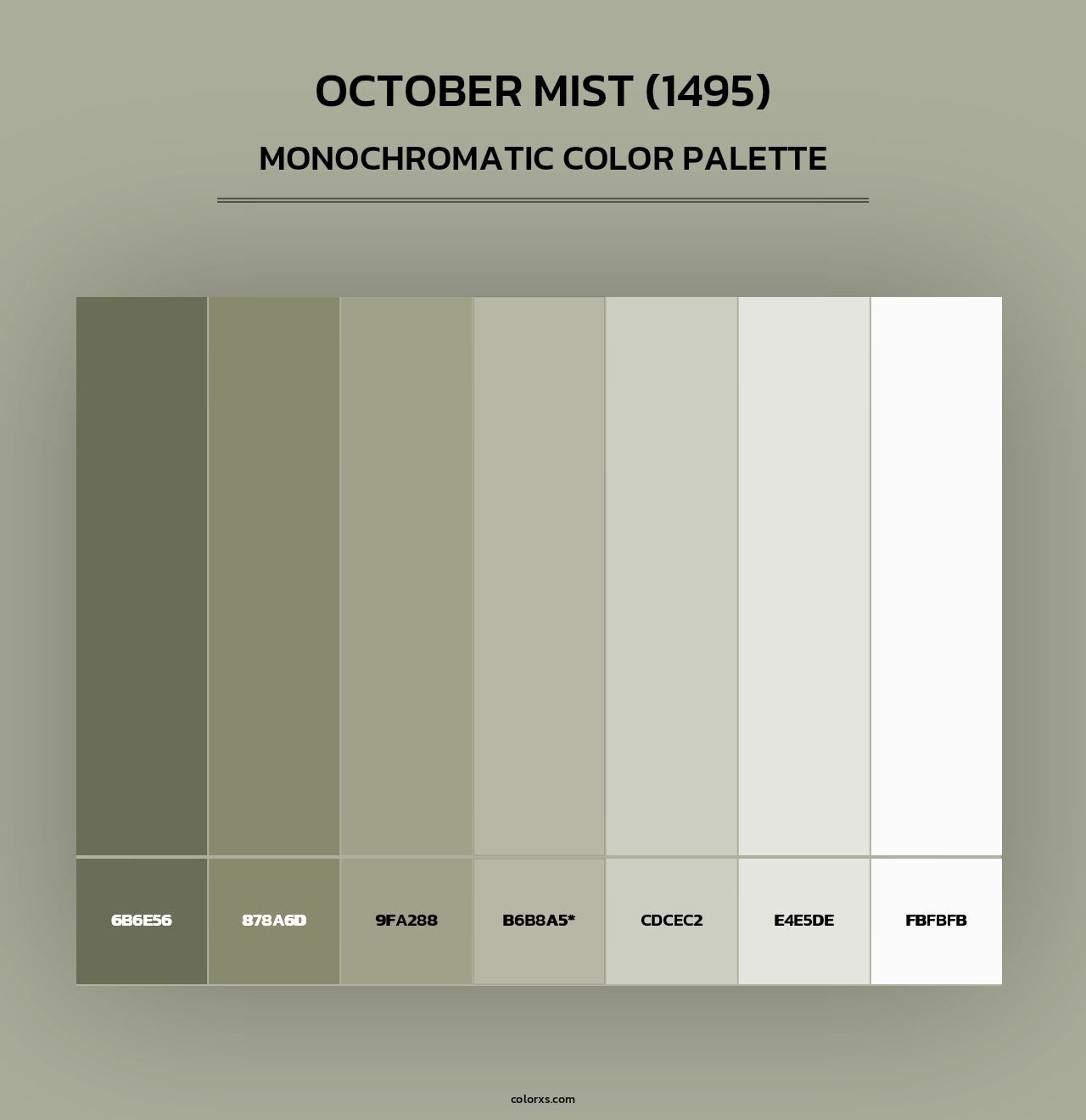 October Mist (1495) - Monochromatic Color Palette