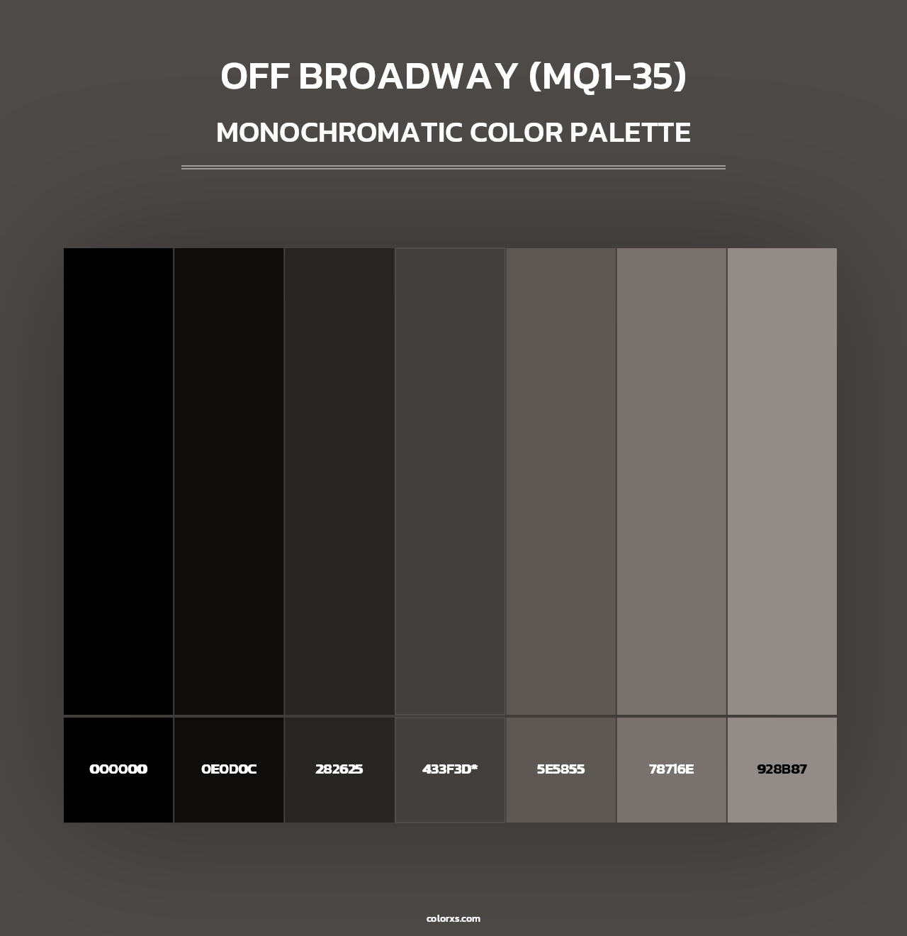Off Broadway (MQ1-35) - Monochromatic Color Palette