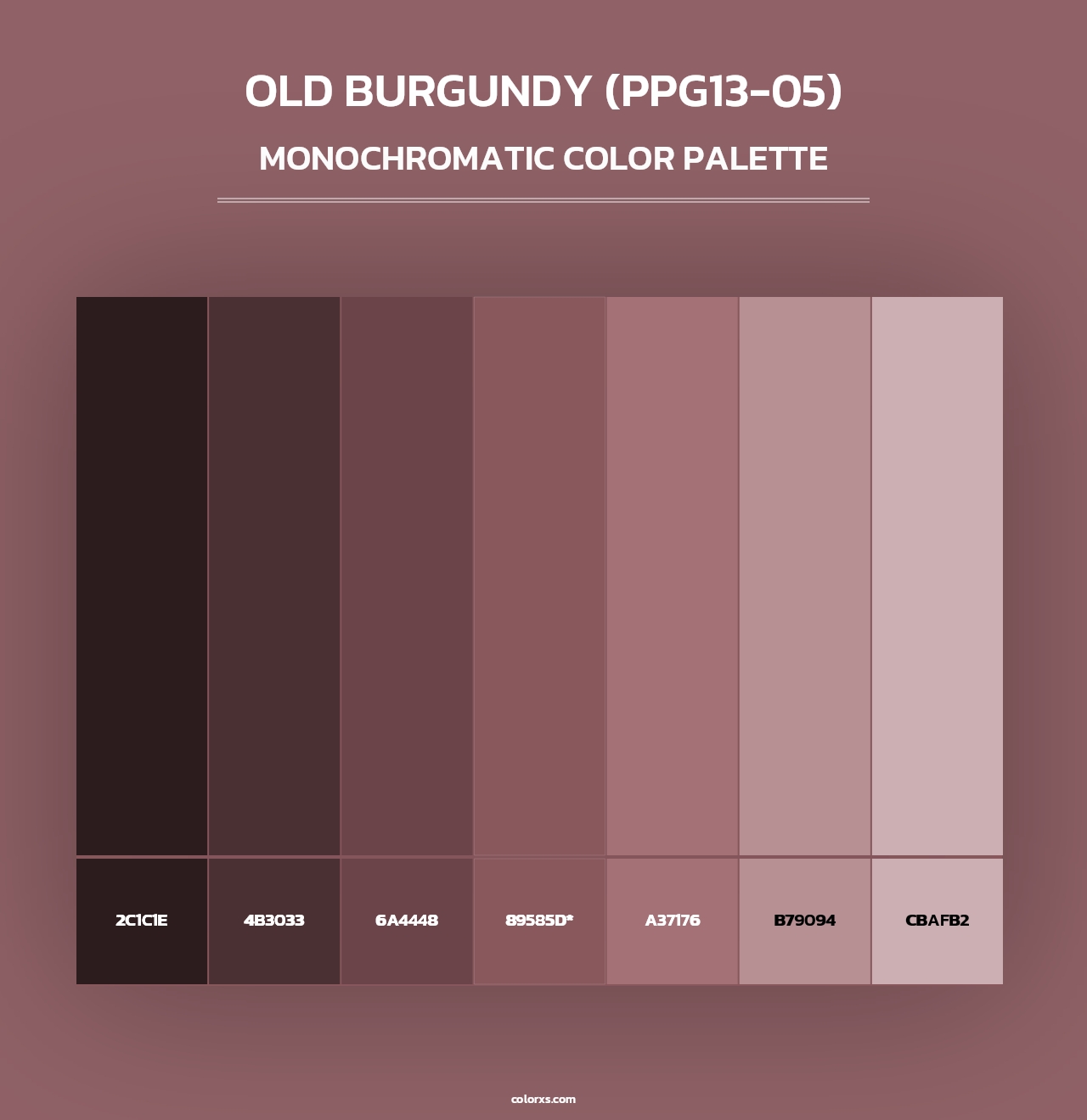 Old Burgundy (PPG13-05) - Monochromatic Color Palette