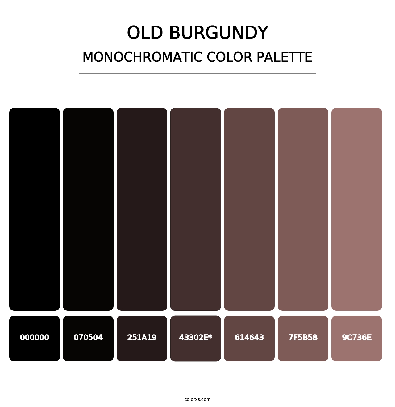 Old Burgundy - Monochromatic Color Palette