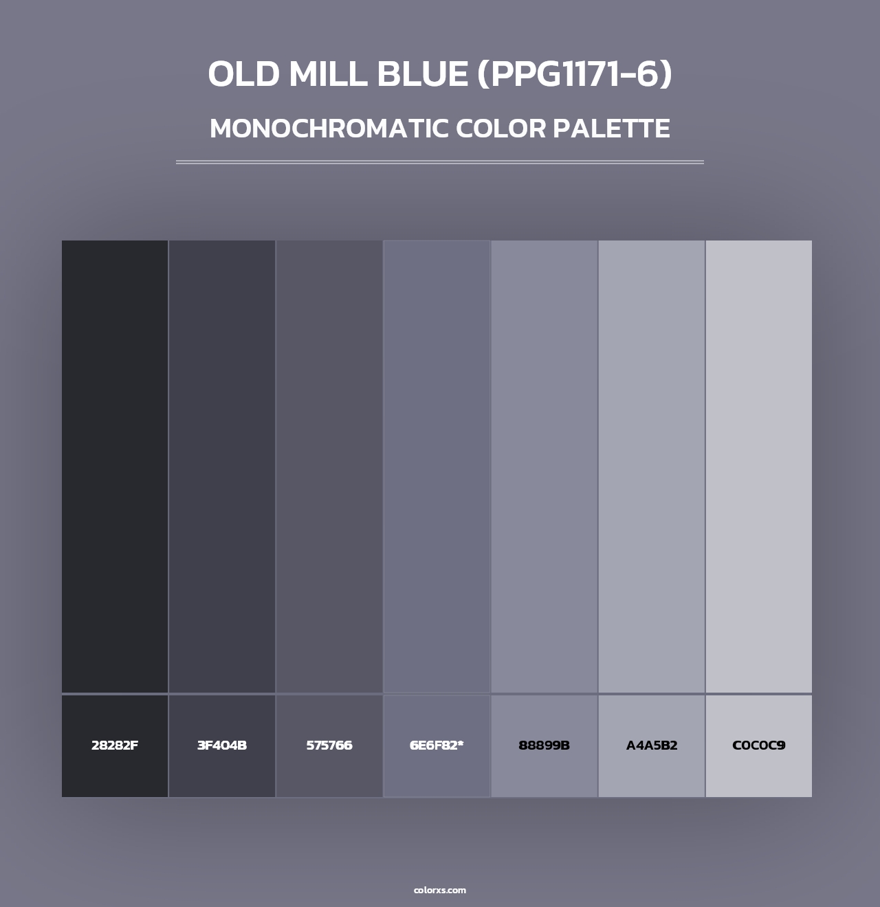 Old Mill Blue (PPG1171-6) - Monochromatic Color Palette