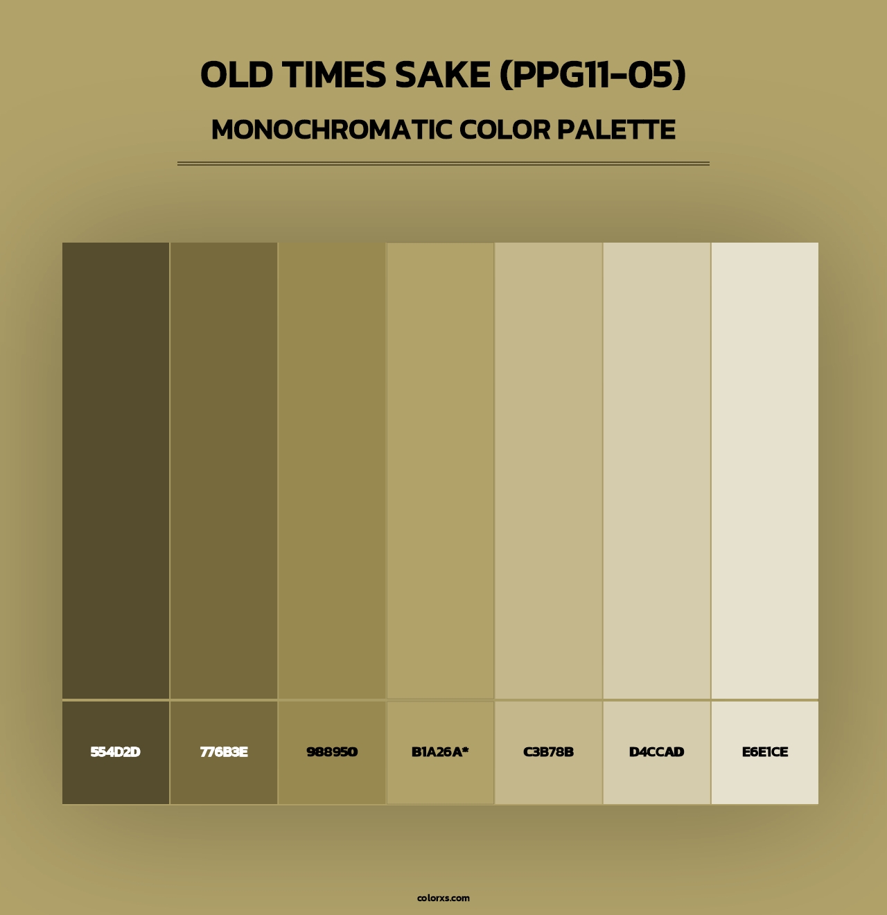 Old Times Sake (PPG11-05) - Monochromatic Color Palette