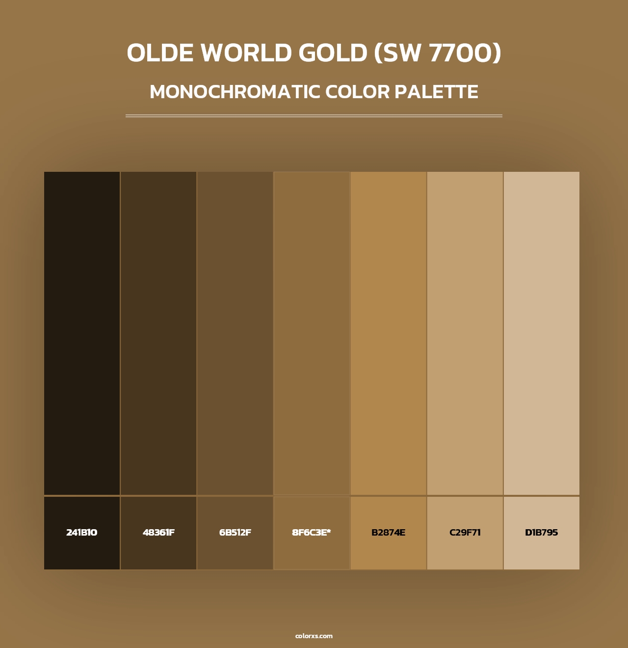 Olde World Gold (SW 7700) - Monochromatic Color Palette
