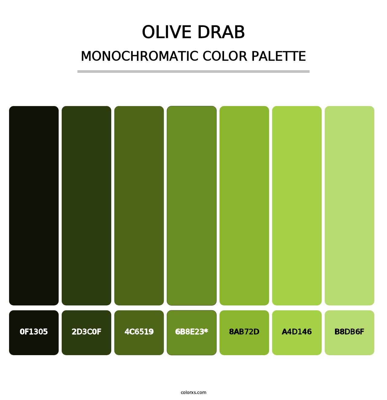 Olive Drab - Monochromatic Color Palette