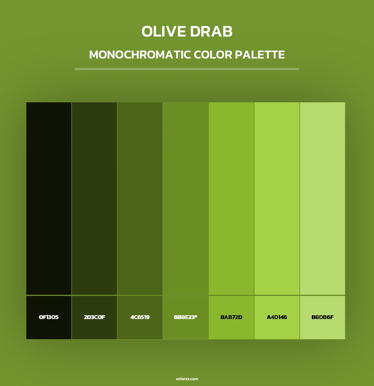 Olive Drab - Monochromatic Color Palette