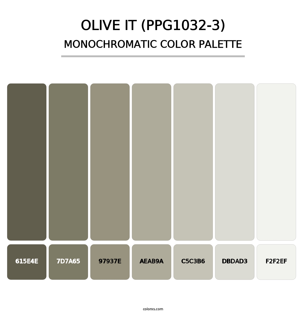 Olive It (PPG1032-3) - Monochromatic Color Palette
