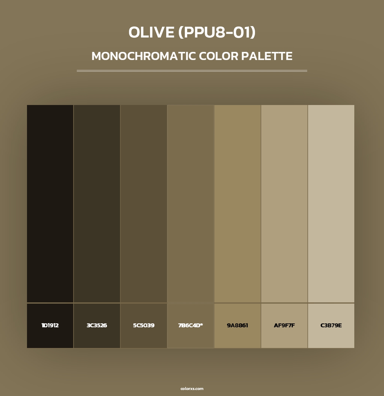 Olive (PPU8-01) - Monochromatic Color Palette