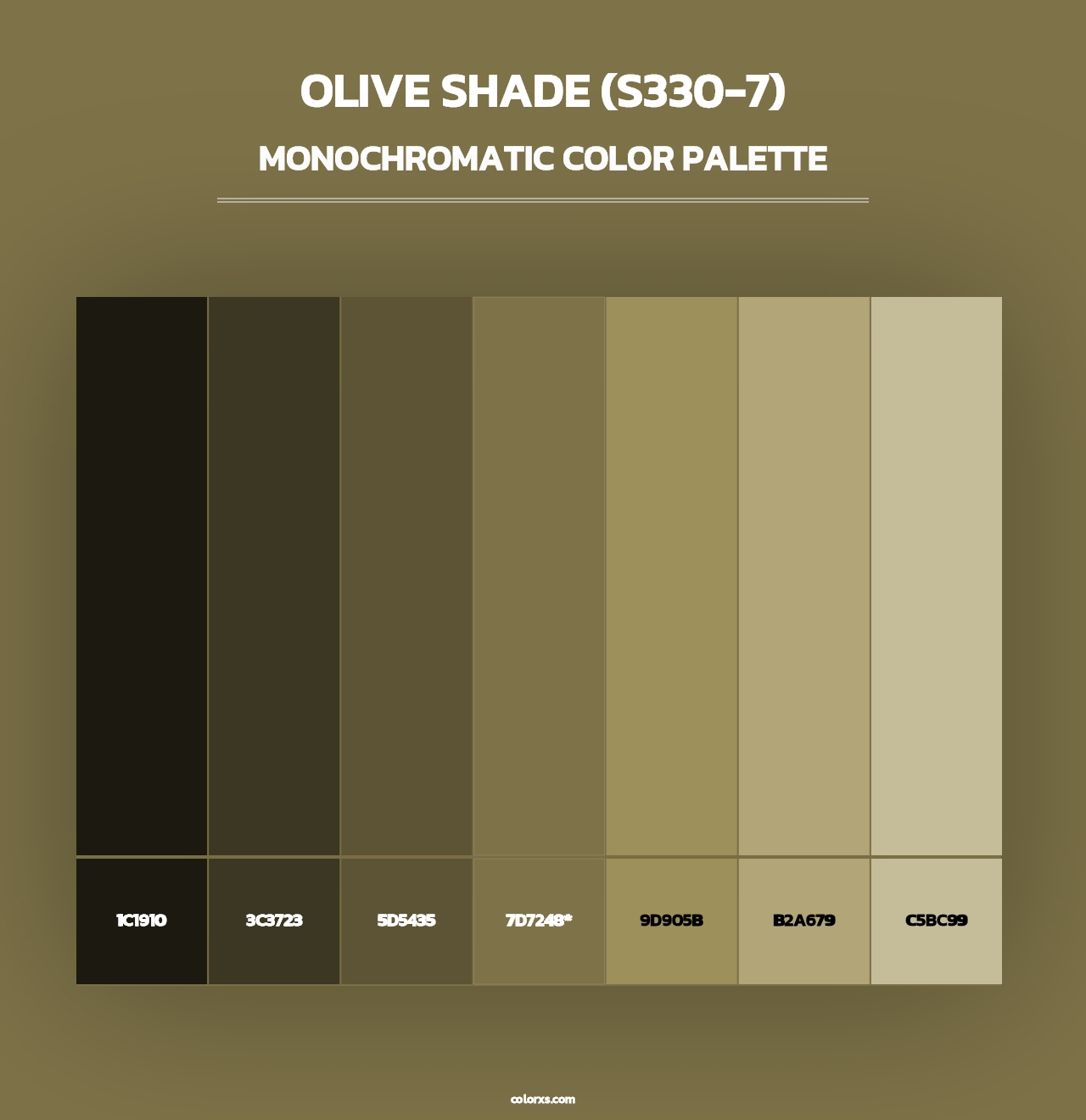 Olive Shade (S330-7) - Monochromatic Color Palette