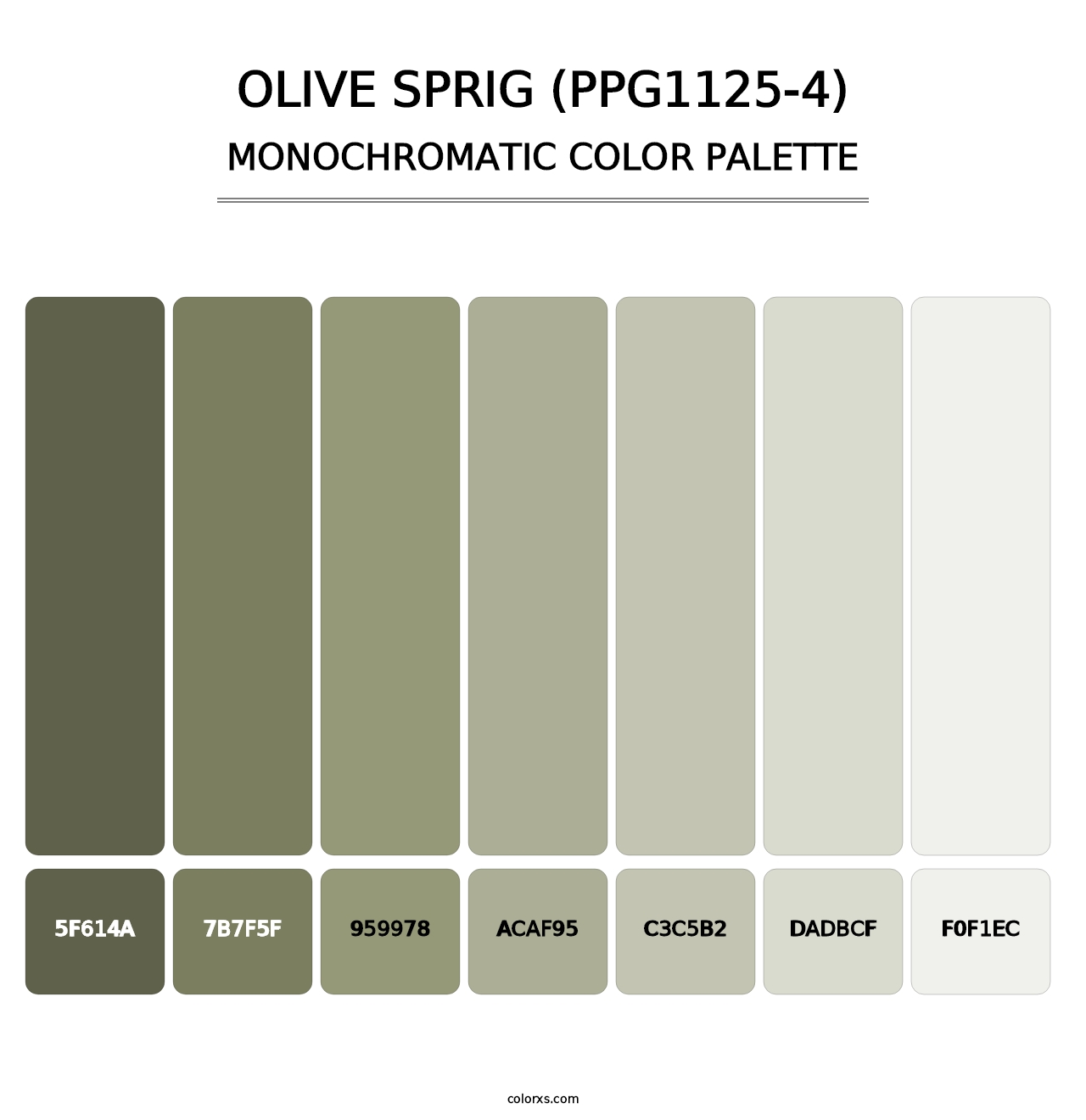 Olive Sprig (PPG1125-4) - Monochromatic Color Palette