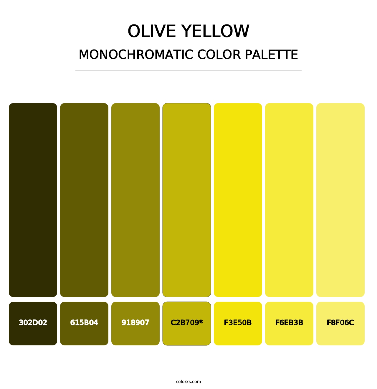 Olive Yellow - Monochromatic Color Palette