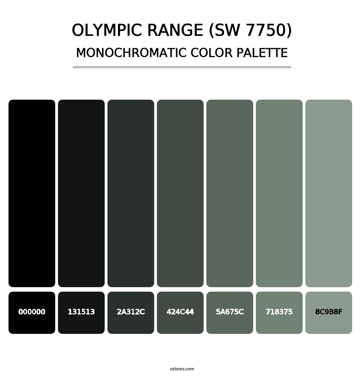 Olympic Range (SW 7750) - Monochromatic Color Palette