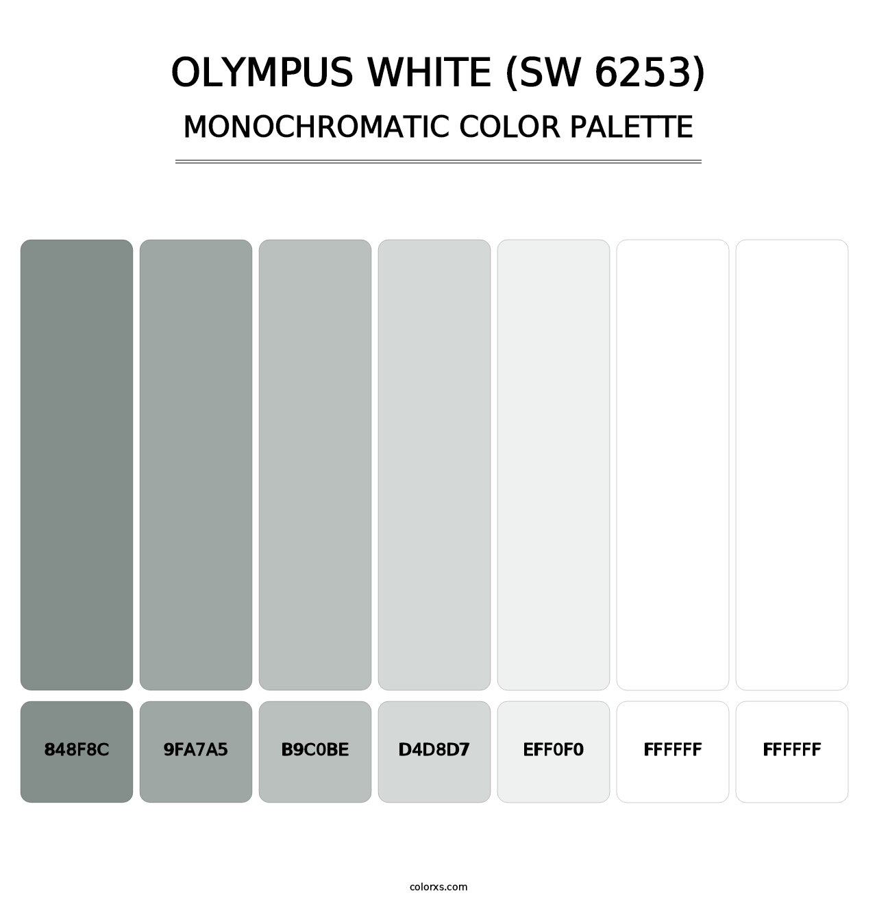 Olympus White (SW 6253) - Monochromatic Color Palette