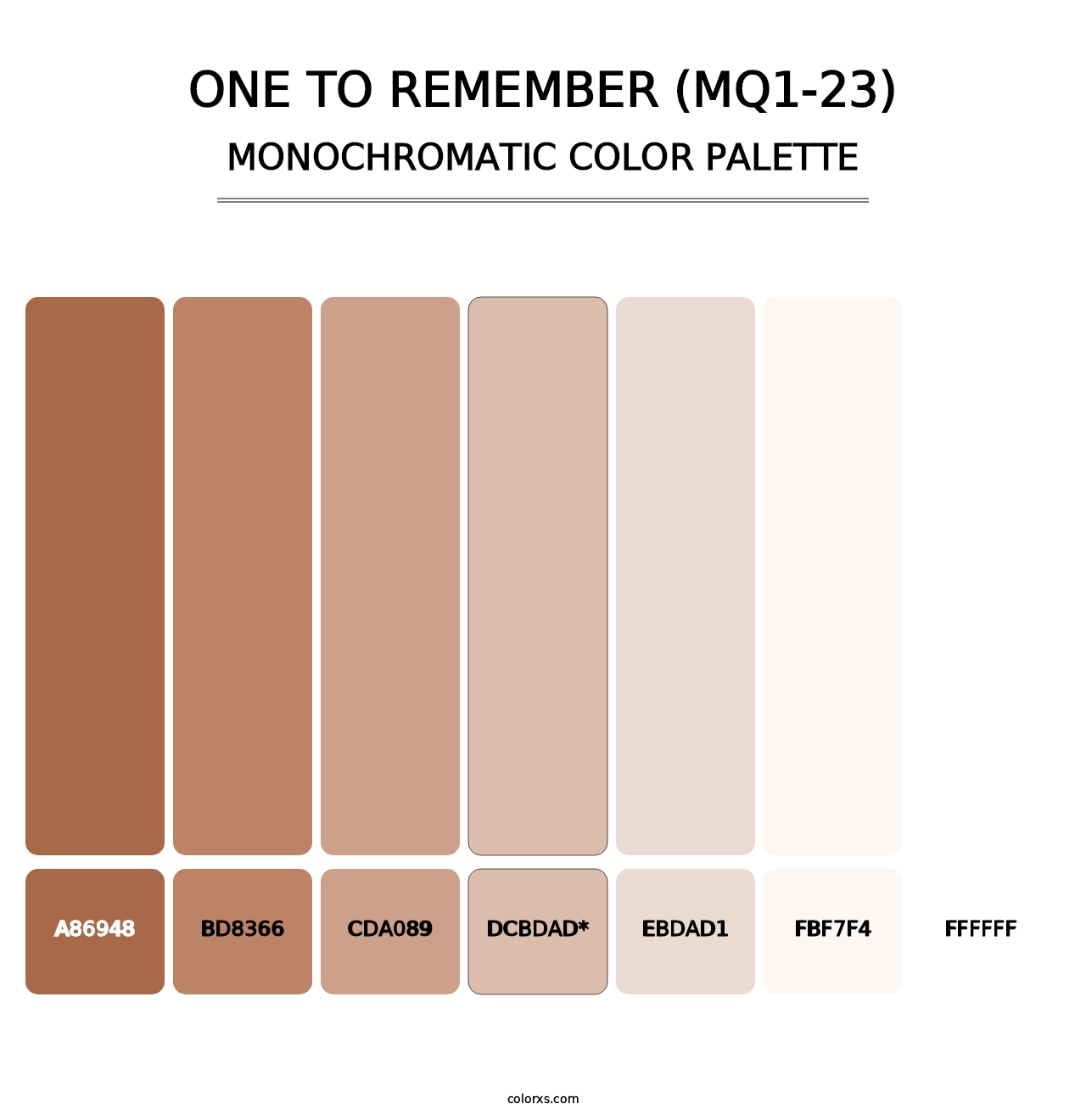 One To Remember (MQ1-23) - Monochromatic Color Palette